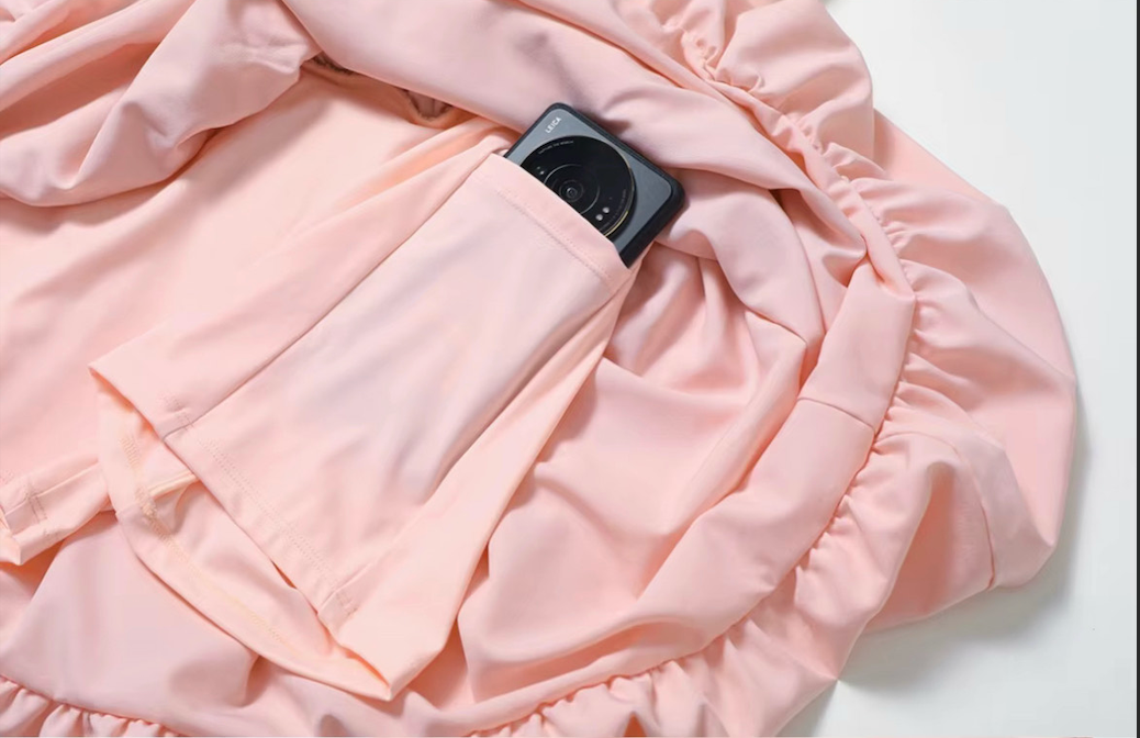 Tulip-Shaped Short Dress – Peachy Pink